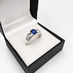 925 Silver Blue Sapphire Ring – 1.40 CT