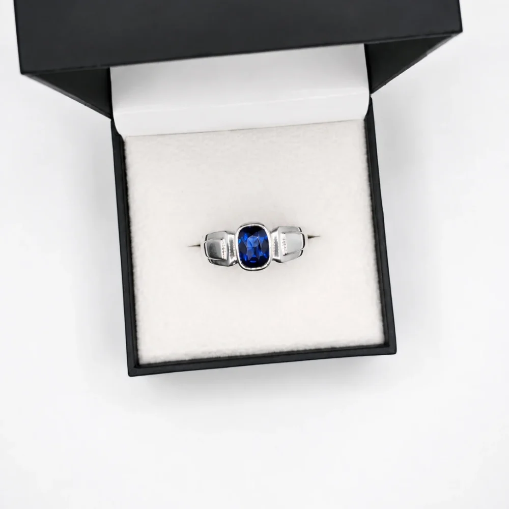 925 Silver Blue Sapphire Ring – 1.40 CT