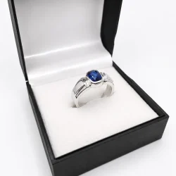 925 Silver Blue Sapphire Ring – 1.40 CT