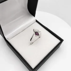 925 Sterling Silver Rhodolite Garnet & White Sapphire Elegance Ring