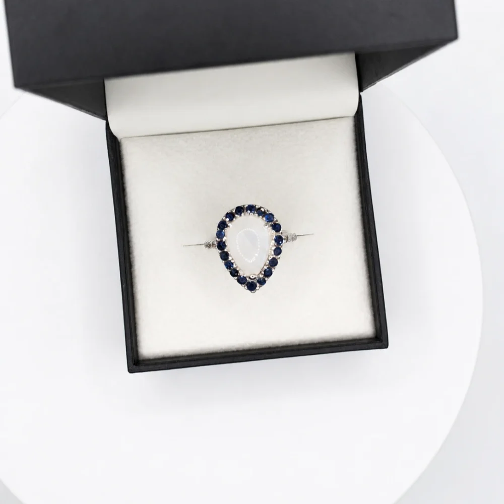 IMG_20260813_090608 925 Silver Moonstone & Blue Sapphire Statement Ring
