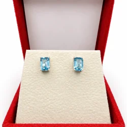 Blue Topaz 925 Sterling Silver Stud Earrings