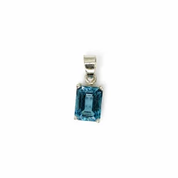 925 Sterling Silver Blue Topaz Pendant