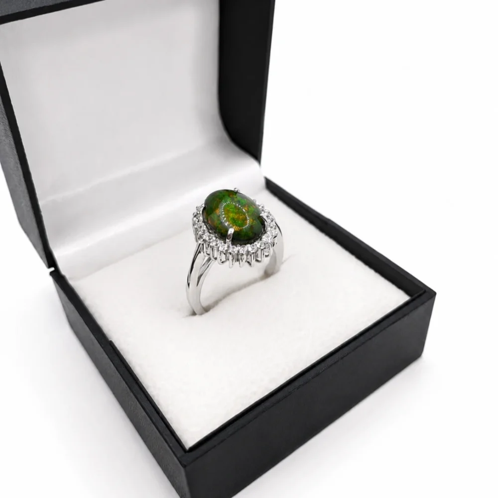 IMG_20260813_091329 Black Opal & American Diamond 925 Sterling Silver Statement Ring