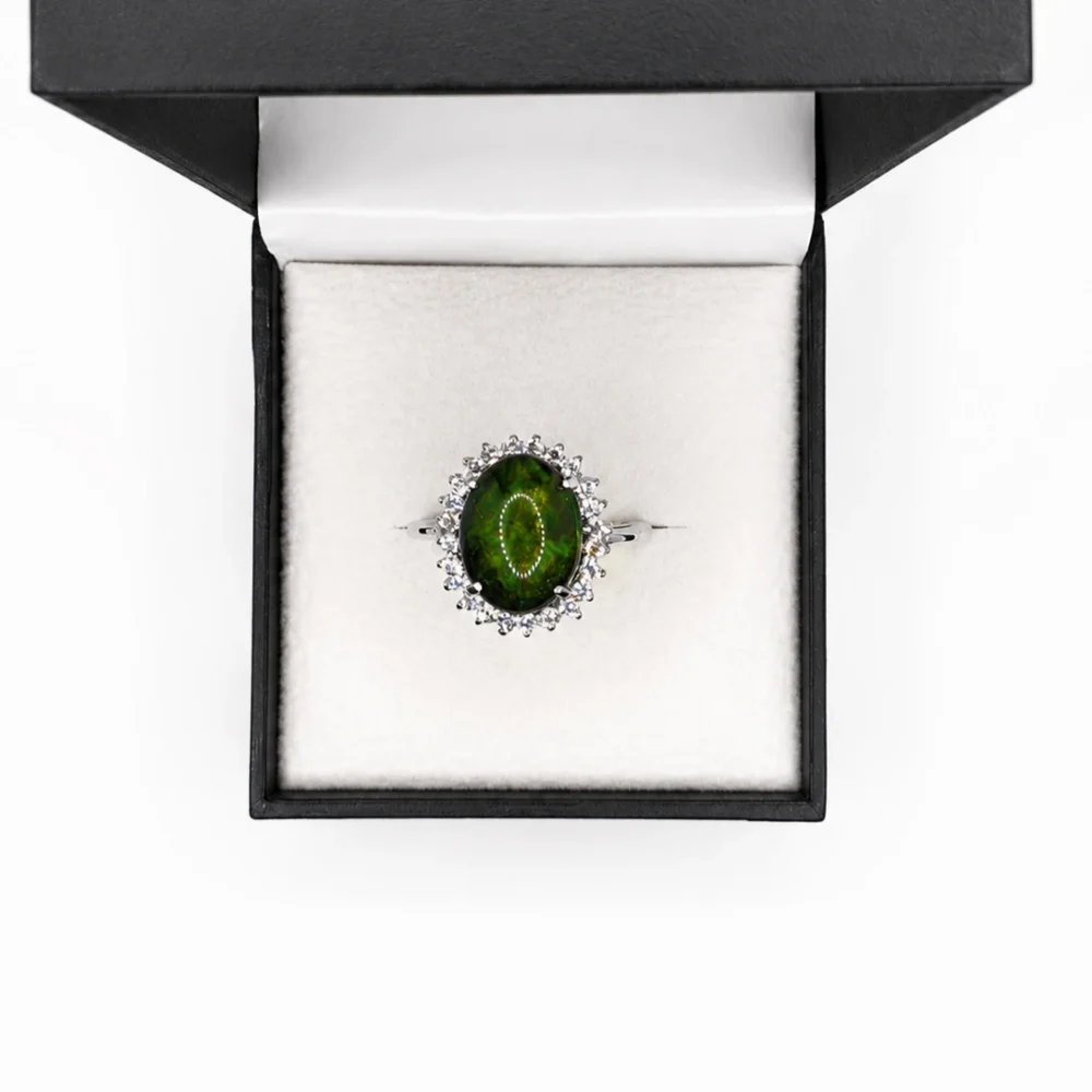 IMG_20260813_091345 Black Opal & American Diamond 925 Sterling Silver Statement Ring